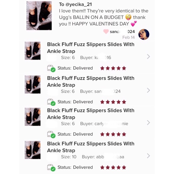 Black Fluff Fuzz Slippers Slides With Ankle Strap - Picture 8 of 8